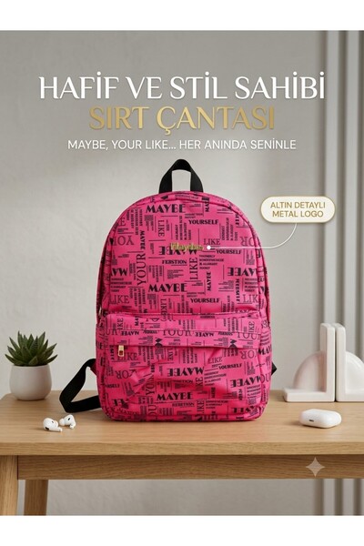Lisinya School Bag Three Compartments Pink Daily Backpack