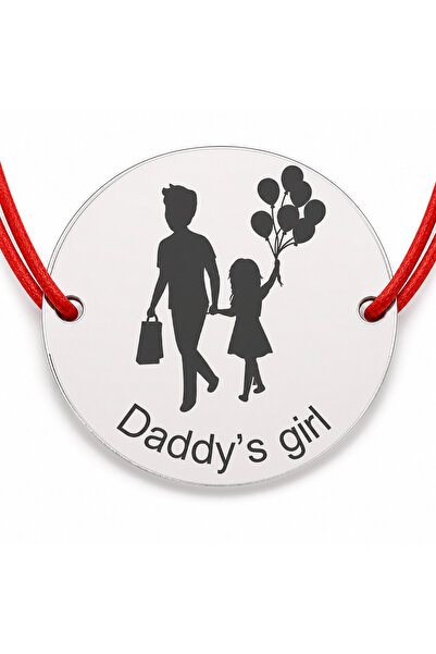 Simoshop Brățară argint 925 cu bănuț Daddy’s Girl, șnur reglabil — cadou
