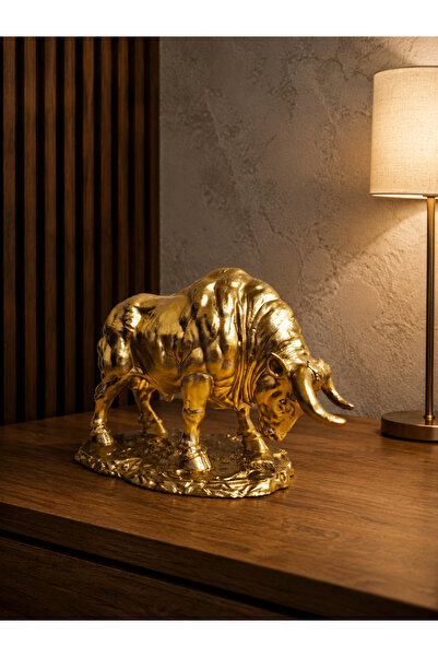 Hediyehanem Boğa Biblo Dekoratif Heykel 18x12x9,5 cm 3D Baskı Modern Salon Of...