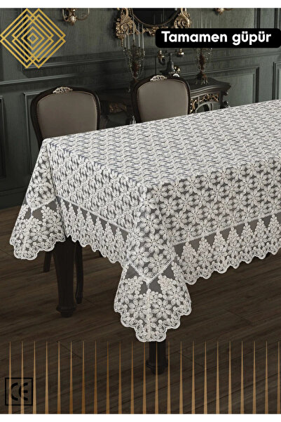 PW pink white home collection LUX DAISY GÜPÜR MASA ÖRTÜSÜ