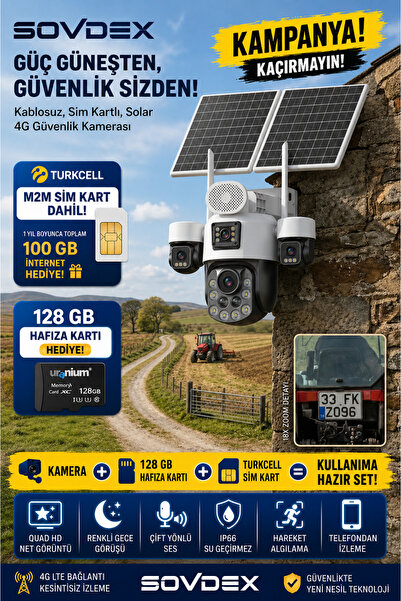 inox x25 SOLAR 4G GÜVENLİK KAMERASI KAMPANYASI! Turkcell M2M SIM Kart + 128 G...