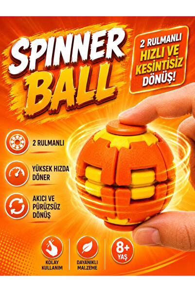 Mazaka Studio Spinner Ball Squishy Dönen Top Turuncu Sarı