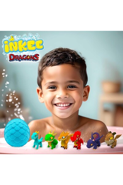 TOYFEST Dragon Themed Inkee Surprise Bath Bomb Figured Dragons Toy 100 g 13X7...