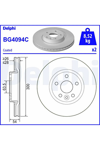 DELPHİ Disc Frana Ford Galaxy 2/Mondeo 4/S-Max Land Rover Freelander 2/Range ...