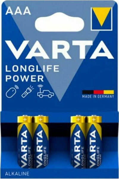 Varta Μπαταρίες Αλκαλικές LongLife Power AAA 1.5V 4 τεμάχια