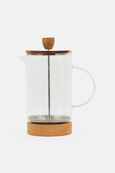 Muy Mucho Borosilicate Glass Coffee Machine Wooden Lid, Brown