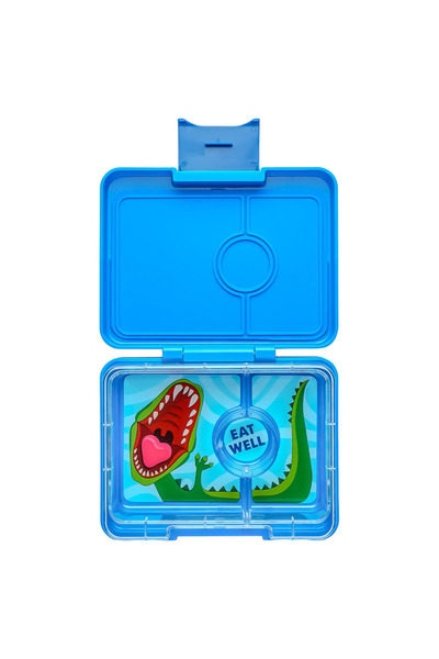 YumBox - Dinosaur 3 Compartments Snack Box - Surf Blue