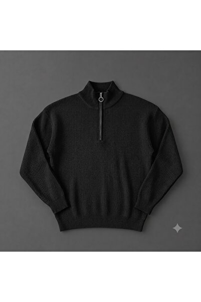 zs zaos fashion Men's Long-Sleeved Stand-Up Collar Thick Knit Sweater Casual ...