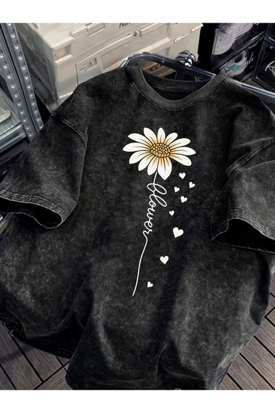 Pink Sky Unisex Oversize Vintage Washed Street Style Μόδα του δρόμου Βαμβακερ...