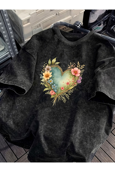 HOFFNUNG Unisex Oversize Vintage Washed Street Style Μόδα του δρόμου Βαμβακερ...