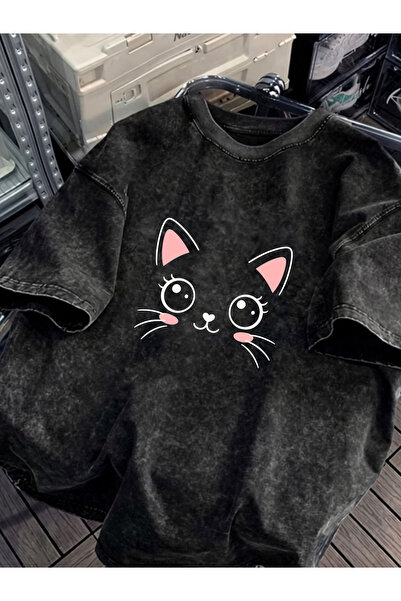 Pink Sky Unisex Oversize Vintage Washed Street Style Μόδα του δρόμου Βαμβακερ...