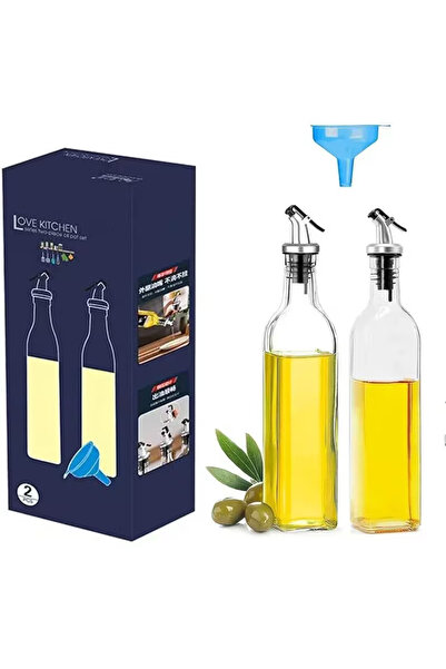 Generic Oil Dispenser , Pack of 2 Cooking Oil and Vinegar Cruet, 500ml Clear ...