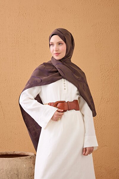 Silk Home Naia Cotton Shawl Rope Brown-Purple