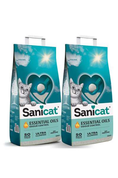 Sanicat Essential Oils Kokusuz Kedi Kumu 10 Kg x 2 Adet