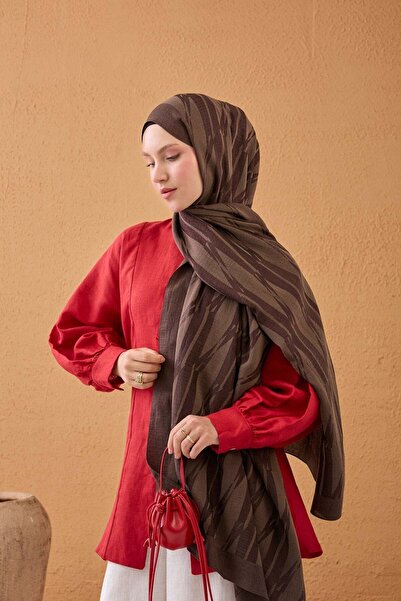 Silk Home Naia Cotton Shawl Lyra Brown