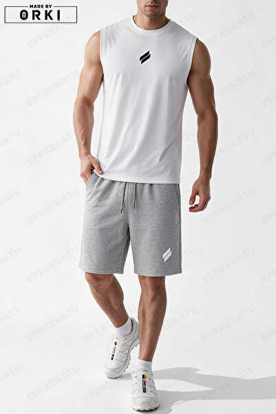 EFFRENATU Sport Printed Oversize Sleeveless Muscle-Fit T-Shirt & Shorts Track...