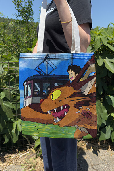 ZipZap Totoro V4 Summer Winter Double-Sided Canvas Print Tote Bag Anime Bag