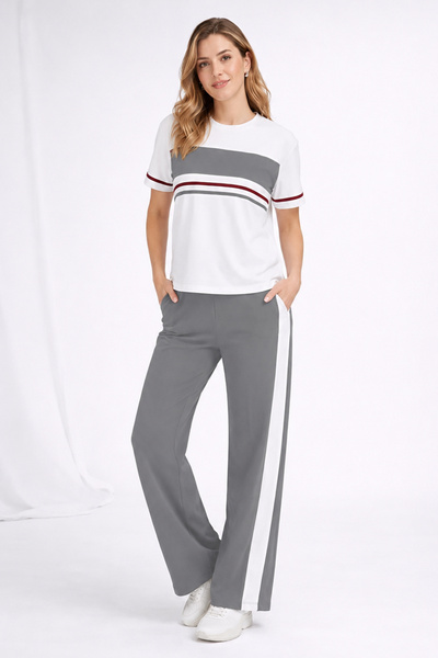 fiolin Soft Touch Modal Fabric Stripe Detailed Tracksuit Set