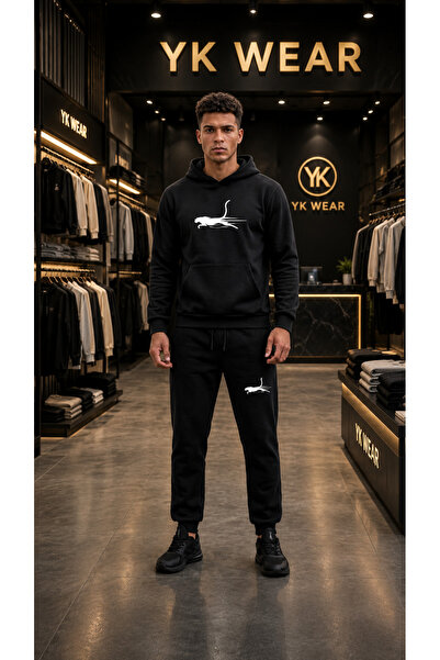 YK WEAR 🔥   طقم بدلة رياضية فاخرة بغطاء للرأس
