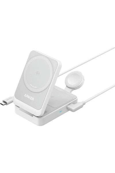 Anker Φορτιστής Magsafe 15W Λευκός (MagGo 3-σε-1)