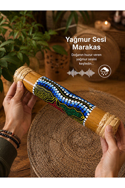 Genel Markalar El Yapımı Nokta Desenli Bambu Yağmur Sesi Ritim Çalgısı Etnik ...