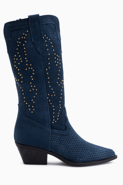 Limoya Neira Genuine Leather Blue Summer Western Women's Boots
