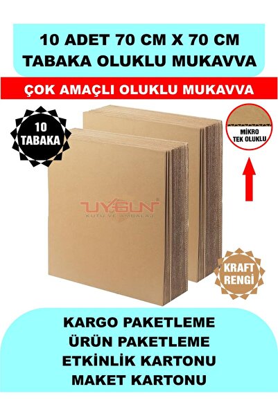 Uygun Kutu ve Ambalaj 10 Adet 70cm x 70cm Baskısız Tabaka Oluklu Mukavva, Çoc...