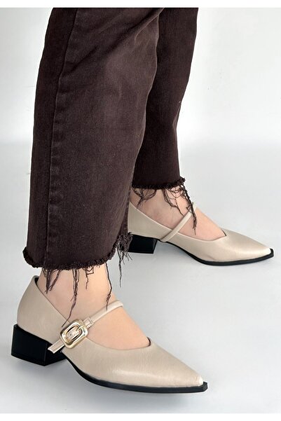 ALFA AKSESUAR 03 Galye Beige Skin Heeled Shoes