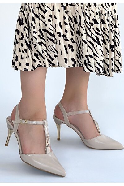 DMR Elegance Ktan Beige Skin Heeled Shoes