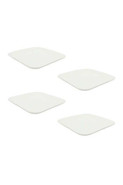Dove 4-Piece Square Dinner Plates White 10inch