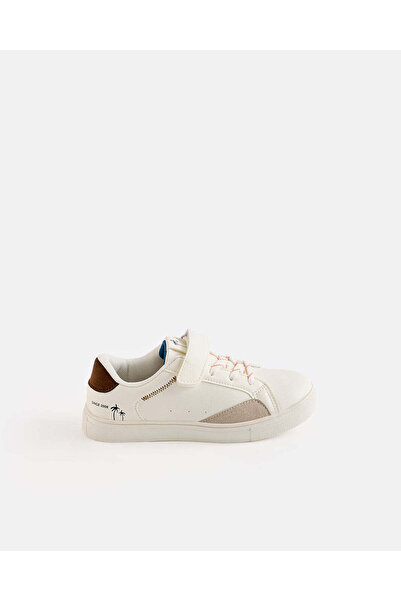 REDTAG Boys White Material Block Sneakers
