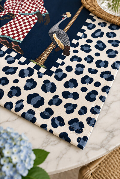 Pilloveland Dekoratif Dijital Baskılı Süet Runner 40x140 cm - Palm Royale Maymun