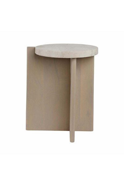 Sagebrook Home 20" Connley Small Marble and Wood Accent Table