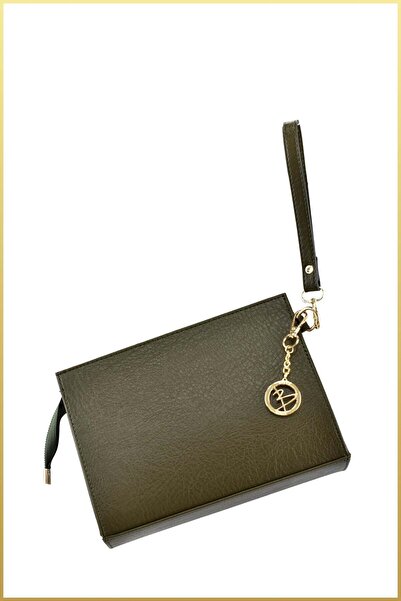 Biess Portfolio Clutch Handbag (with Charm Gift) - Khaki