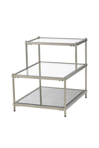 Crestview Collection Luxe Champagne Metal 2 Level Side Table