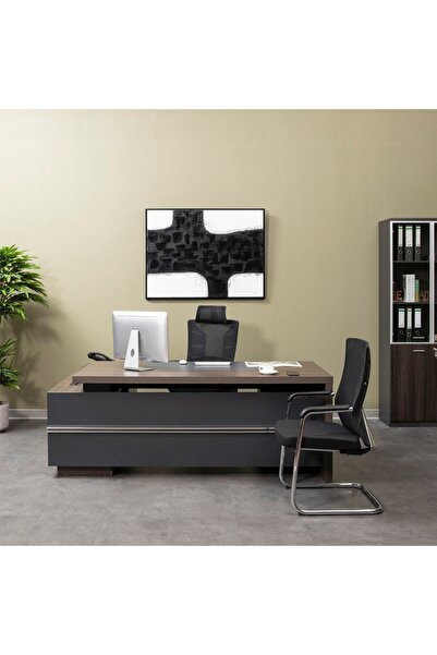 Midas Furniture مكتب تنفيذي من PLIEVA بطول 160 سم باللون الرمادي