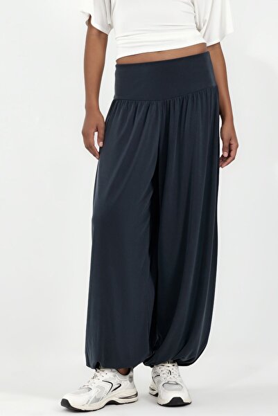 Hiccup Busem High Waist Wide Leg Jersey Trousers
