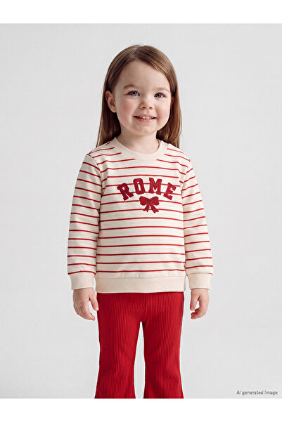 LC Waikiki طقم LCW baby Ecru مخطط للفتيات الصغيرات من NEVAVM