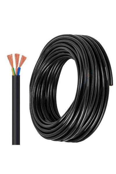 Duravel 3-Core Electrical Cable, Black PVC Insulated Power Wire, Flexible Cop...