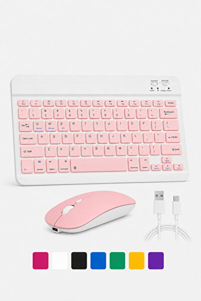 EHZ TEKNOLOJİ Kablosuz Bluetooth Klavye Mouse Set - Şarjlı, Sessiz Tuşlu, Win...