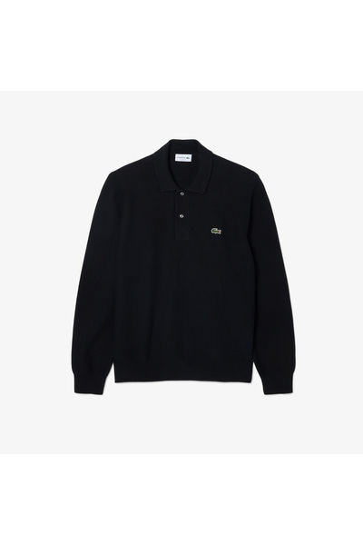 Lacoste Erkek Classic Fit Polo Yaka Siyah Kazak