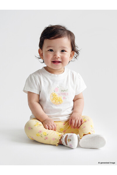 LC Waikiki Trendlucky Embroidered Baby Girl T-Shirt and Leggings Set with Dif...