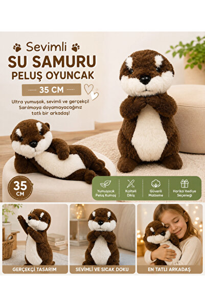 TRUST STORE Cute Otter Plush Toy 35 cm Ultra Soft Cuddly Otter Realistic Design
