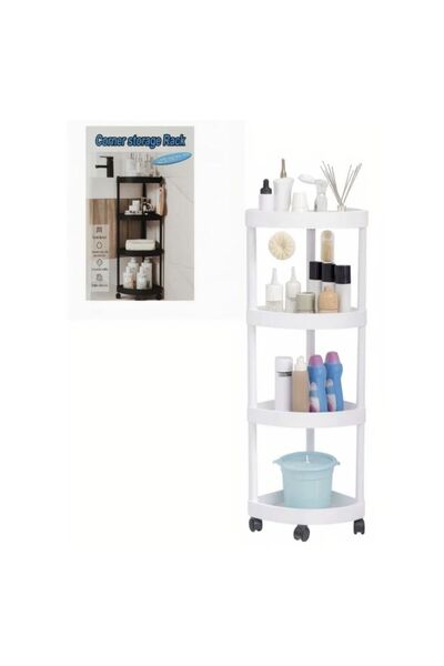 Generic Brand Etajera mobila de colt, 4 polite, organizator multifunctional p...