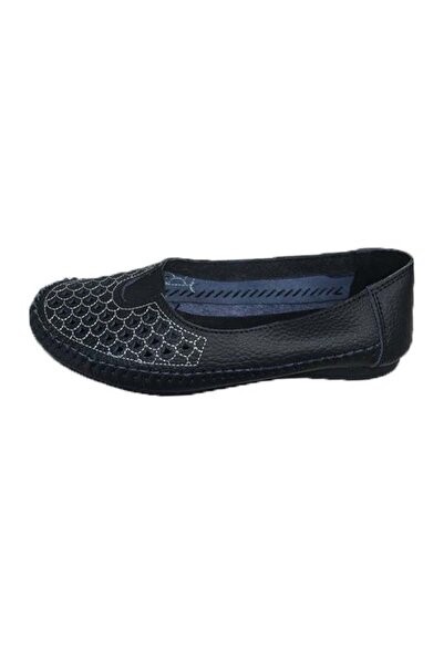 OEM Balerin negru cu perforatii si insertie de elastic in fata