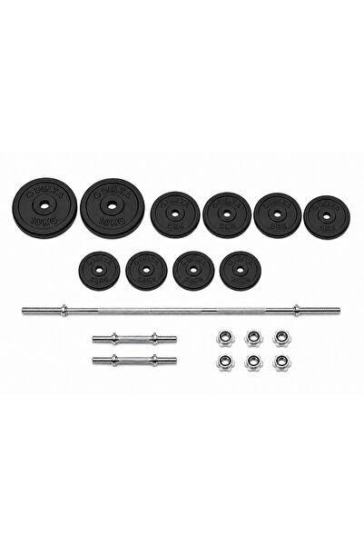 Delta 60 Kg Döküm Vidalı Halter Dambıl Set 120 CM Uzun Barlı