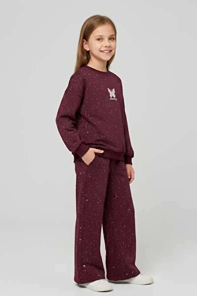 MODANINO Girl's Glitter and Butterfly Printed Top and Bottom Set 3-12 Years 1...