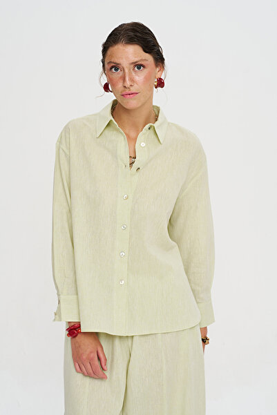 Orfeo Negro Women's Long Sleeve Solid Color Flowy Shirt