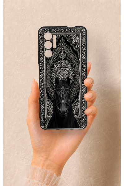 Vip Case Tecno Pova 3 Compatible Ethnic Horse Figure Patterned Silicone Case