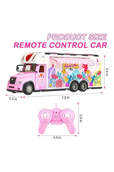 Pasifik Uzaktan Kumandalı Pembe Karavan 2.4GHz Sesli Işıklı Pilli RC Oyuncak ...